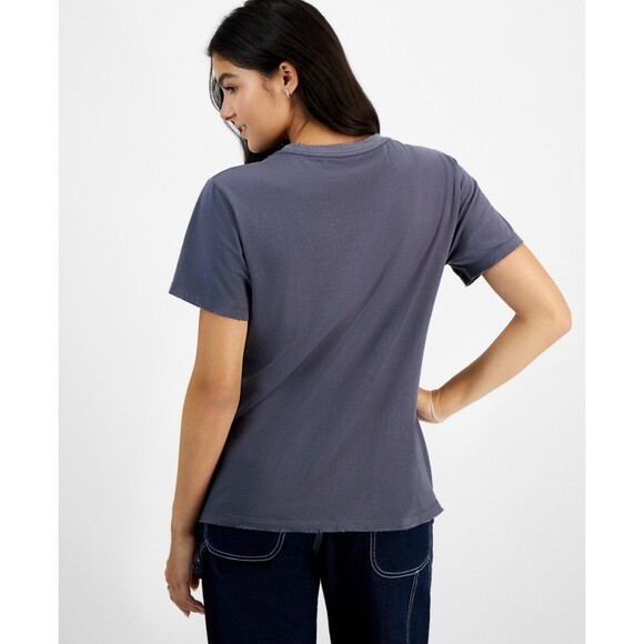 Grayson Threads, the Label Juniors' Los Angeles Sporty Distressed Tee - Gray, M - Picture 2 of 3